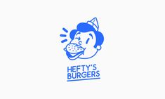 the logo for hefty's burgers, which has been designed to look like