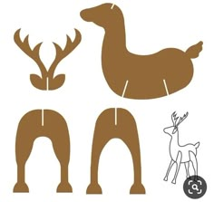 an image of deer and antlers cut out