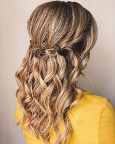 Hairdress For Wedding, Waterfall Braids With Curls, Waterfall Braid Wedding Hair, Fancy Updo, Waterfall Braid With Curls, Grad Hair, Waterfall Braid Hairstyle, Waterfall Hairstyle, Easy Trendy Hairstyles