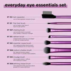 Real Techniques Everyday Eye Essentials Makeup Brush Kit, for Eye Shadow & Liner, 8 Piece Set - Walmart.com Real Techniques Brushes Set Eye, Best Makeup Brushes Set Brand, Real Techniques Brushes Set, Eyeshadow Brushes Guide, Real Techniques Eye Brushes, Eye Makeup Brushes Guide, Artist Essentials, Make Brushes, Makeup Mafia