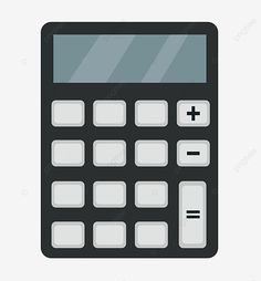 a black and white calculator with no numbers on it, icon, illustration, flat png and psd