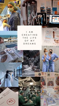 collage of images with doctors and nurses in scrubs