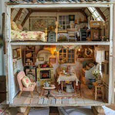 a doll house with furniture and accessories in the inside, as well as on the outside