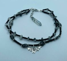 Double Anklet, Final Fantasy Chocobo, Black And White Jewelry, Rutilated Quartz Crystal, Crystal Accessories, Allegiant, Healing Jewelry, Quartz Crystals