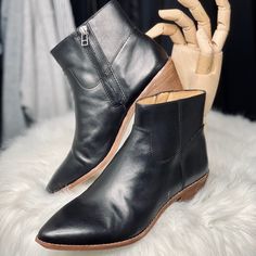 ***Very Popular - The Charley Boot!*** They Hit Right At The Ankle, Work With Jeans Of Any Length. Soft Leather Classic Western Detail Top-Stitching Kicked-In Heels Pointed Toes 4" Shaft (Based On Size 7) 1 ½" Heel Leather Upper Man-Made Sole Extra Cushion Layer Style No. K5307 * Includes Box. * Never Worn; Brand-New Condition. Madewell Boots, Madewell Shoes, Black Leather Ankle Boots, Layer Style, Top Stitching, Leather Ankle Boots, Soft Leather, Bootie Boots, Madewell