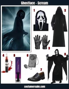 a collage of ghost costumes and accessories