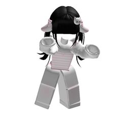 a cartoon character with black hair and white clothes