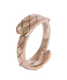 Contact us Have a question? Contact us. Free Shipping Complimentary next day delivery fully insured shipping. BUYER PROTECTION Security guaranteed with eBay buyer protection. Chanel Coco Crush Toi Et Moi Small 18k Rose Gold & Diamond Ring Sz 50 B/P J11969 Pristine preowned ladies Chanel Coco Crush Toi Et Moi ring in 18k rose gold features quilted motif and 2 round brilliant diamonds. Small version. Ring size: 50 (5-1/4 US). Width: 6.25mm (3.1mm one band). Weight: 5.1 grams / 3.3 dwt. Comes with its box and papers (dated 2021) as shown. Guaranteed authentic. (J08130) Specs Brand Chanel Model Coco Crush Toi Et Moi Reference J11969 Condition Pre-owned Warranty Guaranteed Authentic Retail $3,500 Manufacture Year 2021 Metal 18k Rose Gold Size 50 (5.25 US) Weight 5.1 grams / 3.3 dwt Box Papers B Coco Ring Chanel, Chanel Coco Crush, Coco Crush, Rose Gold Diamond Ring, Chanel Model, Gold Diamond Ring, Rose Gold Diamonds, 18k Rose Gold, Round Brilliant