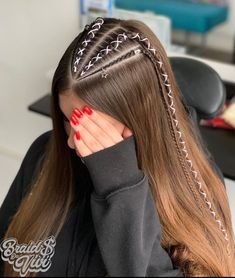 Hair Ideas Medium, Hoco Hair Ideas Curls, Rave Hair, Hoco Hair Ideas Down, Hoco Hair Ideas Medium, Hair Braid Videos, Hair Stylies, Hair Ponytail Styles, Bun Hairstyles For Long Hair