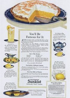 an advertisement for sunkit's lemonade pie