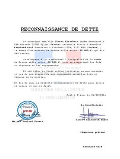 a document with an image of a man's name and the words reconstance de