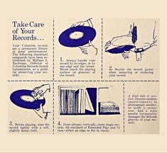 an old advertisement with instructions on how to take care of your records