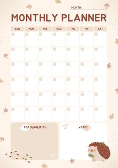 a printable planner with an hedge and leaves on it