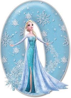 the frozen princess is standing in front of an oval frame with snowflakes on it