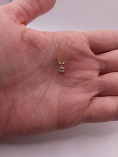 "This is a beautiful Lab Grown diamond design pendant.  It is set in real solid 14Kt Gold and the chain is 14Kt Gold as well.  You can choose if you want 14Kt White Gold, 14Kt Yellow Gold or 14Kt Rose Gold.  We have a lot of beautiful jewelry with natural diamonds. If any listing states \"diamond\" then it is a natural diamond. If the listing states \"Lab Grown\" it is a Lab Grown diamond. It has a special loop where the chain goes through so that the diamond sits comfortably on you when you wear it. This is the perfect gift for mom, wife, fiancee, girlfriend, valentine, daughter, family or friend. It is a special gift for mother's day, valentine's day, wedding, anniversary, birthday, Christmas, Easter, New Year's and any holiday. Color: FG Clarity: VS-SI Comes with 18 inch chain (If you n Vintage Diamond Pendant Necklace, Gift Diamond-shaped Necklace With Single Diamond, Anniversary Necklace With Single Diamond In Diamond Shape, Yellow Gold Solitaire Pendant Necklace With Vvs Clarity, Anniversary Diamond-shaped Necklace With Single Diamond, Anniversary Single Diamond Necklace, 14k Yellow Gold Solitaire Diamond Necklace, Yellow Gold Diamond Cut Pendant Necklace, Vvs Clarity 14k Gold Diamond Pendant Necklace