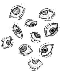 some drawings of different types of eyes