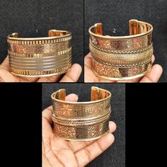 "You will receive one Unique Brass Jewelry Cuff Bangle Bracelet Vintage Style Handcrafted Jewelry Exclusive Designer Antique Look Fashion Jewelry Gift Sale ( 1 )Bracelet inner diameter:   2.5\"        Bangle Width  : 1.5\"  ( 2 )Bracelet inner diameter:   2.5\"        Bangle Width  : 1.7\"    ( 3 )Bracelet inner diameter:   2.5\"        Bangle Width  : 1.7\"  Many thanks for you visit my store ♥ if you have any question please contact us. For wholesale Price Please Convo me. You can order different items as many you like ." Elegant Silver-colored Copper Cuff Bracelet, Adjustable Bronze Bracelets For Wedding, Adjustable Bronze Bracelet For Wedding, Metal Cuff Jewelry For Festivals, Nickel-free Bohemian Cuff Bracelet For Wedding, Bohemian Nickel-free Cuff Bracelet For Wedding, Elegant Bronze Bracelets For Festival, Elegant Copper Cuff Bracelet, Elegant Copper Cuff Jewelry