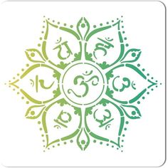 the symbol for hindu art is shown in green and white