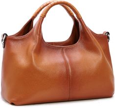 Amazon.com: Iswee Genuine Leather Shoulder Bag Satchel Purses and Handbags for Women Tote Designer Handbags Hobo Medium Size (Sorrel) : Clothing, Shoes & Jewelry Genuine Leather Handbags Totes, Work Tote, Genuine Leather Purse, Top Handle Handbags, Genuine Leather Handbag, Phone Pouch, Metal Hardware