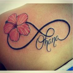 an image of a woman's tattoo with the word hope and a flower on it