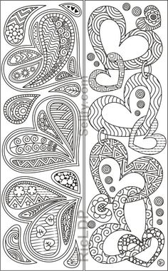 an intricate coloring book page for adults and children with abstract designs in black and white