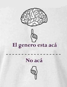 a white t - shirt with the words el genero est aca and no aca written on it