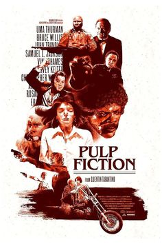 the poster for pulp fiction, starring actors from different films and tv serieses as well as their characters