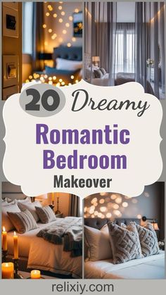 romantic bedroom makeover with candles and lights