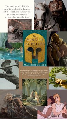 the song of achills book cover with images of people and animals in it