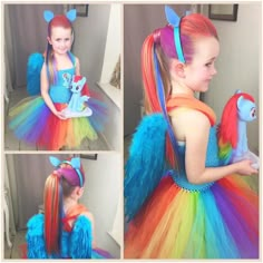 My Little Pony: Rainbow Dash Tutorial by SweetHearts Hair Design Rainbow Dash Birthday, Sweethearts Hair Design, Rainbow Dash Party, Diy Fantasia, Tutu En Tulle, My Little Pony Birthday Party, Pony Birthday Party, Little Pony Birthday Party