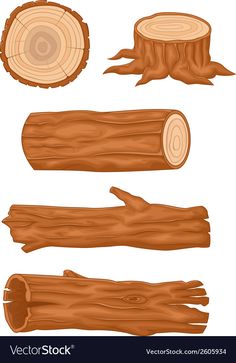 three different types of wood logs on a white background stock photo 549872