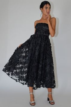 Shop the Dori Floral Embellished Midi Dress Black | Selfie Leslie Luxury Sheer Midi Dress For Formal Occasions, Luxury Women's Tulle Midi Dress, Luxury Festive Embroidered Midi Dress, Luxury Black Printed Midi Dress, Tulle Cocktail Dress Midi, Under The Stars Midi Dress, Luxury Tulle Midi Dress For Cocktail, Party Tulle Midi Dress, Luxury Party Midi Dress With Adjustable Straps