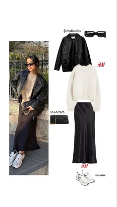 Black Maxi Skirt Outfit Ideas, Outfit For School, Trendy Fashion Outfits, Autumn Outfit