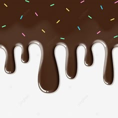 chocolate melting with sprinkles on it, melted, dripping, chocolate png and psd