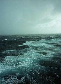 the ocean is very choppy and stormy