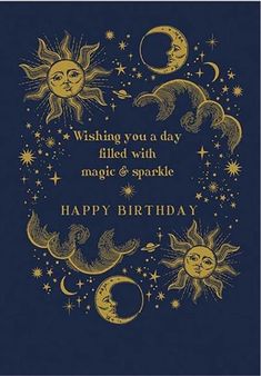 a birthday card with the words wishing you a day filled with magic and sparkle