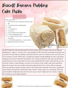 the recipe for cake puddings is shown in this advertizer's page