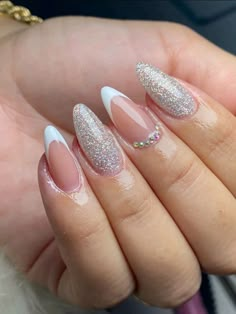 Fake Nails With Glue, Nail Designs Glitter, Stick On Nails, Bridal Nails, Homecoming Nails, Uñas Acrilicas, Soft Gel, Rhinestone Nails