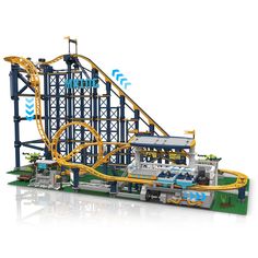 PRICES MAY VARY. BUILD YOUR OWN ROLLER COASTER: 2024 Newly updated fully functional roller coaster toy is driven by the excellent gear system and perfect fit between blocks, simulate amusement park scenes, bring to you interactive and realistic play-ability. Combining Imagination with Practice: The toy roller coaster could be seen as an educational toy for STEM learning, allow children combining theory with practice, assemble and experience real physics principles themselves. Have Fun with Frien Passenger Train, Bricks Diy, Model Building Kits, Stem For Kids, Construction Toy, Christmas Gifts Toys, Building For Kids, Building Blocks Toys, Coaster Design