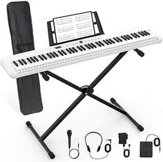 Amazon.com: 88 Key Piano Keyboard Beginner Electric Digital Piano with Full Size Semi Weighted Keys,Sustain Pedal, Power Supply, Stand, Carrying Case,Headphones : Musical Instruments Pedal Power, Piano Keyboard, Digital Piano, Carrying Case, Musical Instruments, Power Supply, Keyboard, Carry On, Sustainability