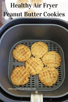 Healthy Air Fryer Peanut Butter Cookies Air Fryer Peanut Butter Cookies, January Meals, Airfry Recipes, Banana Cookies Healthy, Low Carb Peanut Butter Cookies, 3 Ingredient Peanut Butter Cookies, Air Fryer Cake Recipes, Peanut Butter Banana Cookies, Healthy Biscuits