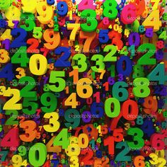 an image of many colorful numbers on a white background stock photo 549782