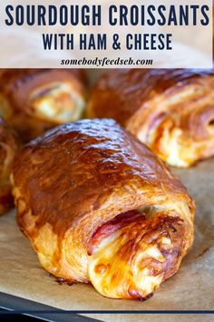 ham and cheese croissants with text overlay