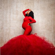 Stretchy, Lace Maternity Dress Perfect For Photoshoots Red Fitted Gown With Long Sleeves, Red Fitted Long Sleeve Gown, Fitted Red Maternity Dress For Wedding, Elegant Red Long Sleeve Maternity Dress, Fitted Red Maternity Dress, Valentines Day Maternity Pictures, Valentines Maternity Photoshoot, Red Maternity Photoshoot, Lace Maternity Dress