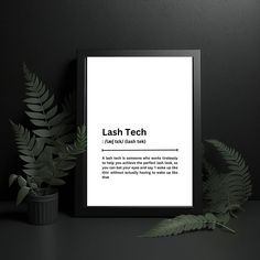 a black and white photo with the words flash tech on it next to a plant