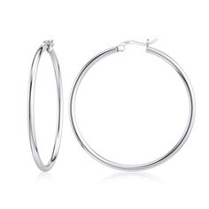 PRICES MAY VARY. Material Quality: Made of premium 925 sterling silver post. All body of the hoops is Sterling Silver, not brass or alloy. Great for sensitive ears. Great quality won't irritate your sensitive skin. 18K White gold plated, high polished, and no fading more gorgeous and classy. Silver Hoop Earrings Size: Diameter:1.56 in( 40 mm),Thickness: 0.07 in (2 mm). 925 silver needle to prevent allergy.JIAYIQI hoop earrings are light-weight (Single Earring 4.3g),, hand-polished, and crafted w Simple Hoop Earrings, Earrings Hoops, Earring For Women, Silver Circle, Sterling Silver Hoop Earrings, Single Earring, Sterling Silver Hoops, Sensitive Ears, Silver Hoops