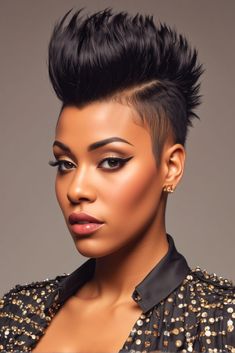 25 Mohawk Hairstyles for Black Women – Scan to Talk Mohawk Black Women, Mohawk Hairstyles For Black Women, Afro Mohawk, Feather Mohawk, Curly Mohawk Hairstyles, Mohawk Hairstyles For Women, Short Mohawk, Curly Mohawk