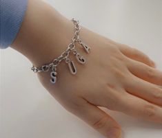 Chain bracelet with a BTS member name or any other word you would like. Bts Members Names, Bts Bracelet, Rm Jhope, Suga Jimin, Jungkook And Jin, Doll Jewelry, Jimin Jungkook, Arm Band, Chain Bracelet