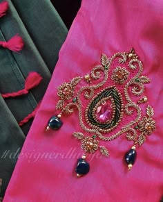 Vangi Design Blouse Aari Work, Simple Zardosi Work Blouses, Blouse Designs High Neck, Blouse Ideas, Best Blouse Designs, Aari Blouse