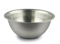 a stainless steel bowl on a white background